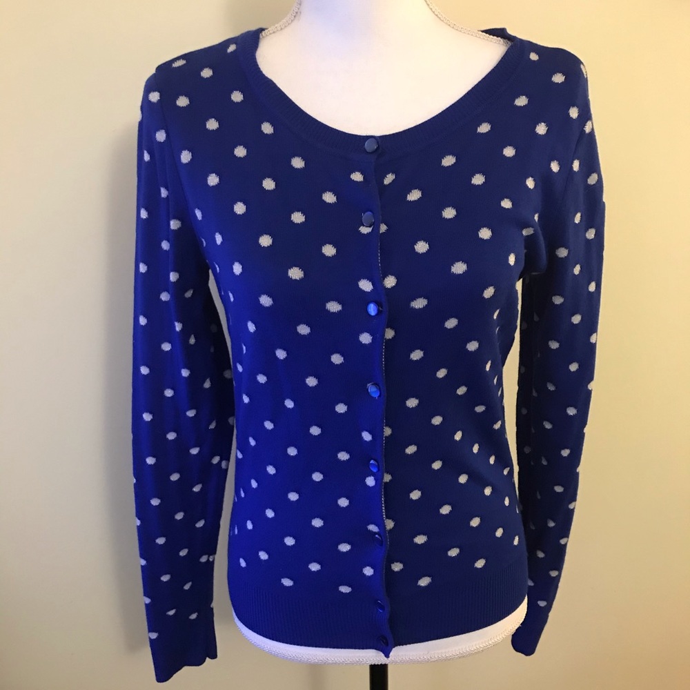 Blue polka dot cardigan